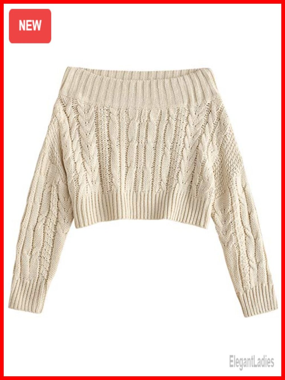 Off Shoulder Ribbed Knit Crop Sweatshirt Pullover